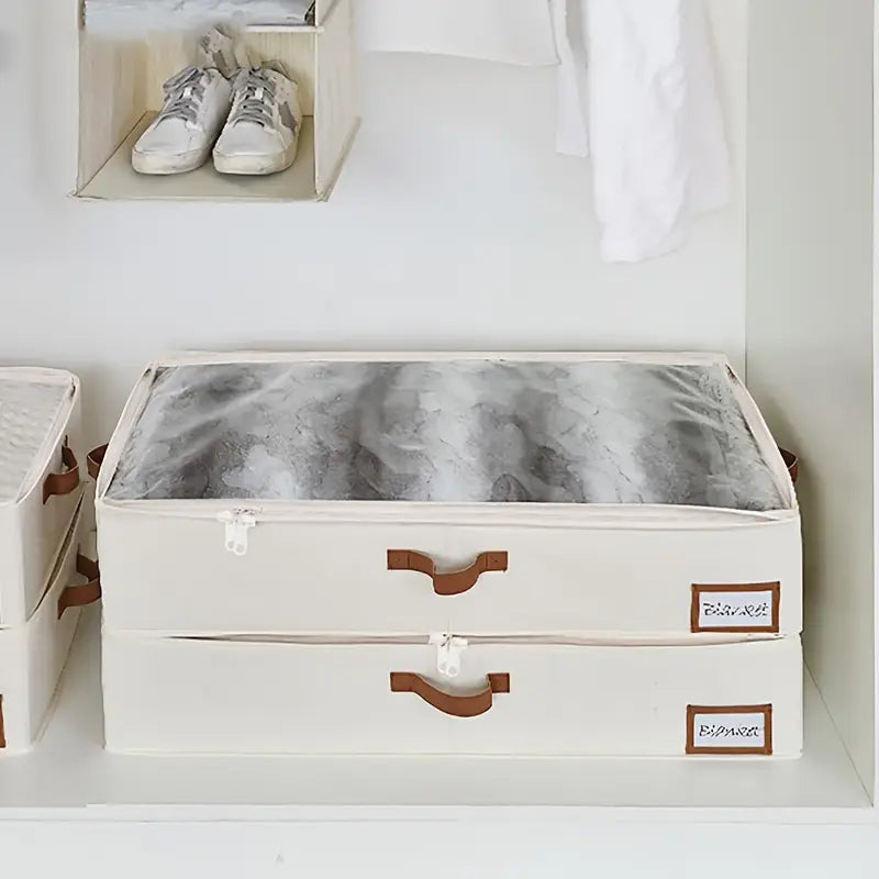 Aufbewahrungsbox Stoff – Unterbett Aufbewahrung 80x45x15 cm