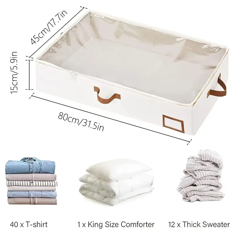 Aufbewahrungsbox Stoff – Unterbett Aufbewahrung 80x45x15 cm