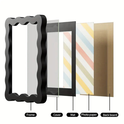 Holz Bilderrahmen bunt – Wellen Design, verschiedene Größen & Farben