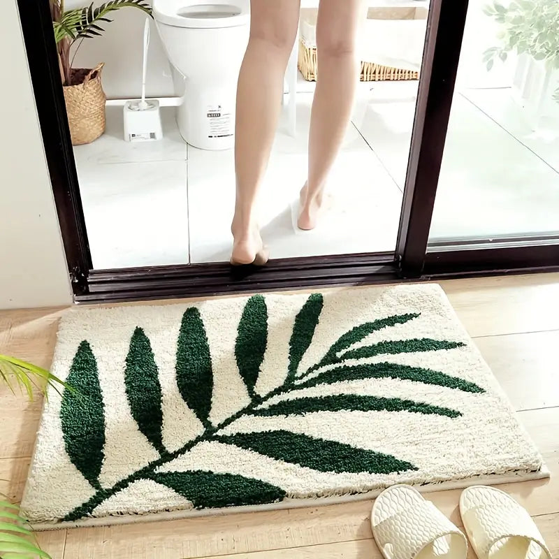 Badematte Blatt-Design – Rutschfest & pflegeleicht