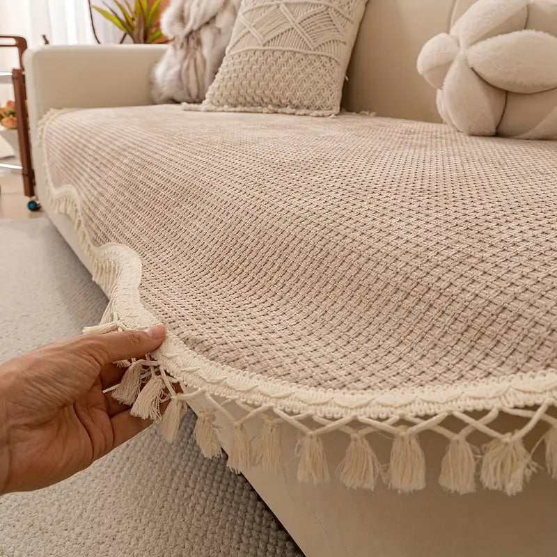 Sofabezug mit Fransen – verschiedene Farben & Größen