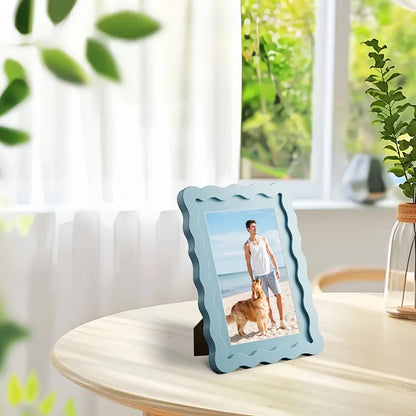 Holz Bilderrahmen bunt – Wellen Design, verschiedene Größen & Farben