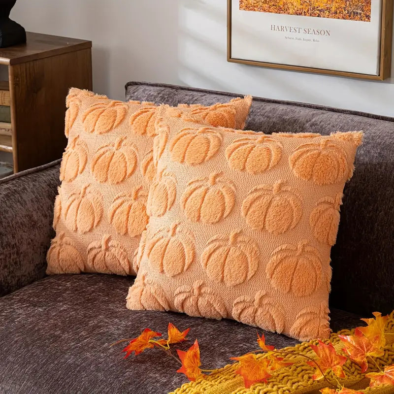 Kissenbezug 45x45 cm – Sofakissenhülle mit Kürbis-Muster aus Polyester