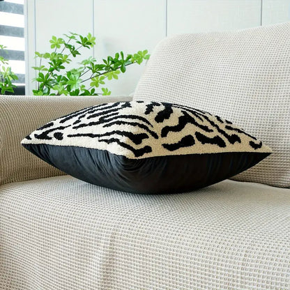 Kissenbezug 45x45 cm – Schwarz Weiß Tigerstreifen