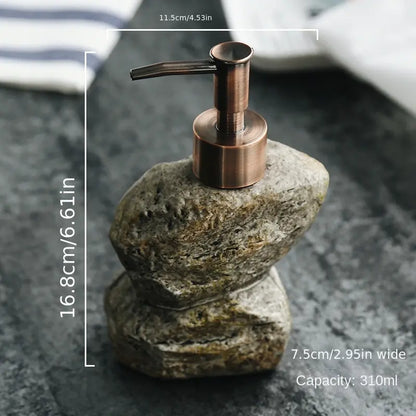 StoneFlow Seifenspender – Keramik Seifenspender im Naturstein-Design, nachfüllbar