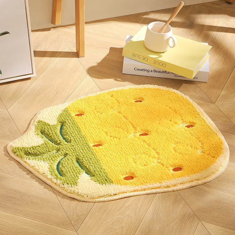 FruitHaven Teppich 48x60cm – Weicher Teppich im Obst-Design aus Polyester