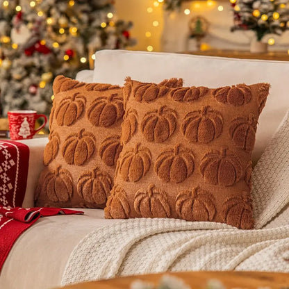 Kissenbezug 45x45 cm – Sofakissenhülle mit Kürbis-Muster aus Polyester