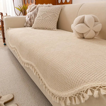 Sofabezug mit Fransen – verschiedene Farben & Größen