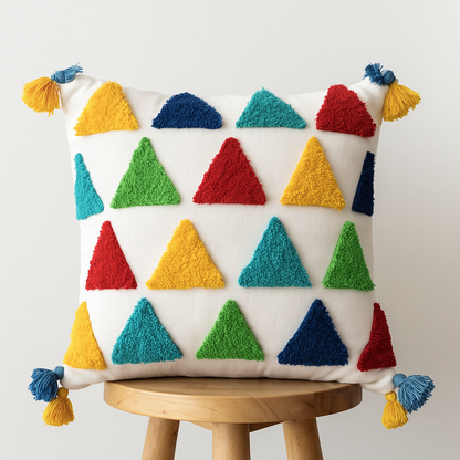 Kissenbezug 45x45 cm – Buntes Boho-Design mit Fransen