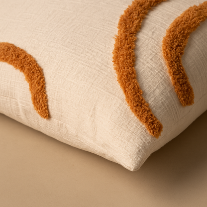 Kissenbezug 45x45 Creme-Orange Teddy Plüsch