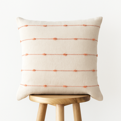 Kissenbezug 45x45 cm – Strukturstickerei auf Naturstoff