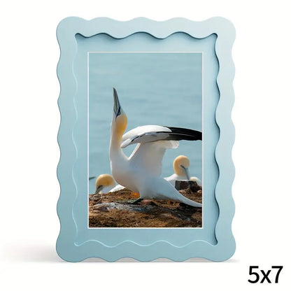 Holz Bilderrahmen bunt – Wellen Design, verschiedene Größen & Farben