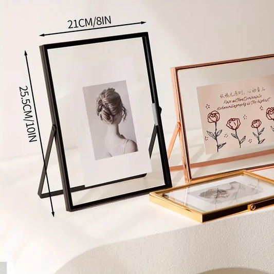 Metall Bilderrahmen Gold oder Schwarz mit Glas