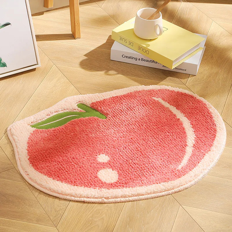 FruitHaven Teppich 48x60cm – Weicher Teppich im Obst-Design aus Polyester