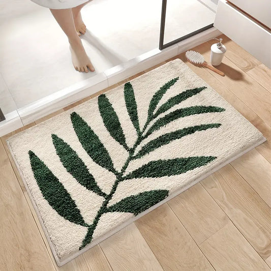 Badematte Blatt-Design – Rutschfest & pflegeleicht