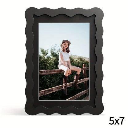 Holz Bilderrahmen bunt – Wellen Design, verschiedene Größen & Farben