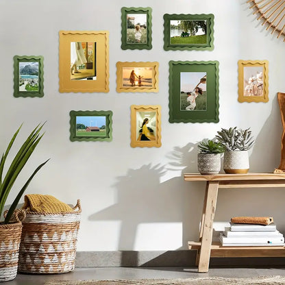 Holz Bilderrahmen bunt – Wellen Design, verschiedene Größen & Farben