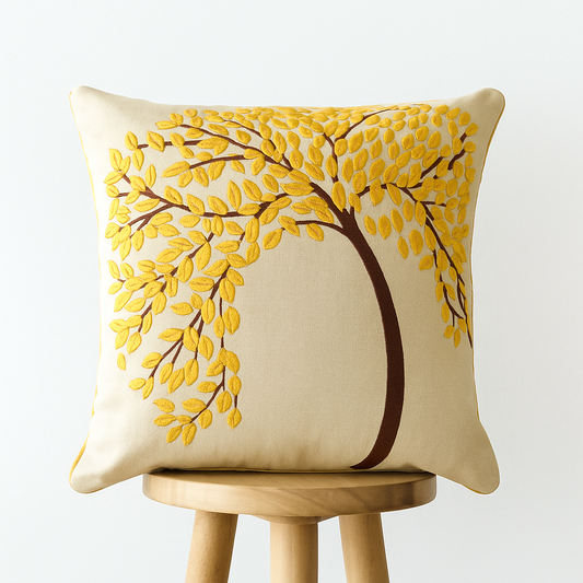 Kissenbezug 45x45 cm – Baumstickerei aus Baumwollmischung